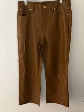 J.Crew Color Carmel 5 Pocket 
wide-leg pant soft sleek faux leather
100% Viscose